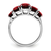 Sterling Silver Rhodium Garnet Ring